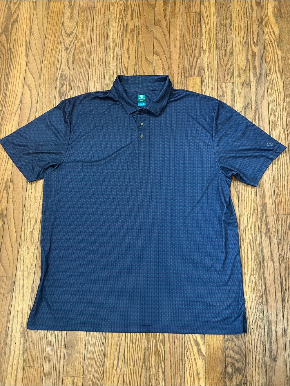 Pro Tour CoolPlay Men’s Golf Polo Shirt XXL Blue Purple Geometric Performance